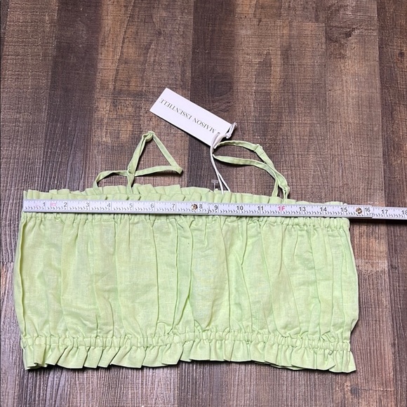 Maison Essentiele Womens Gathered Cami L Aloe Gel Adjustable Cotton Linen Summer - Picture 2 of 9